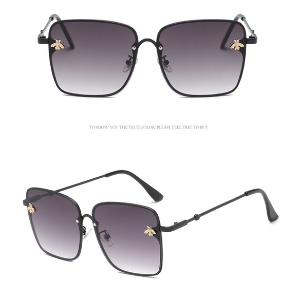 NEW BEE Oversized BLACK Sunglasses - Picture 1 of 9
